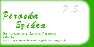 piroska szikra business card